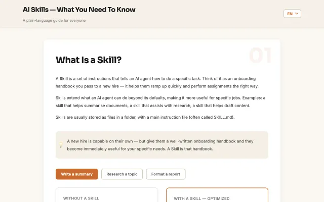 Screenshot of Skills & Education Platform